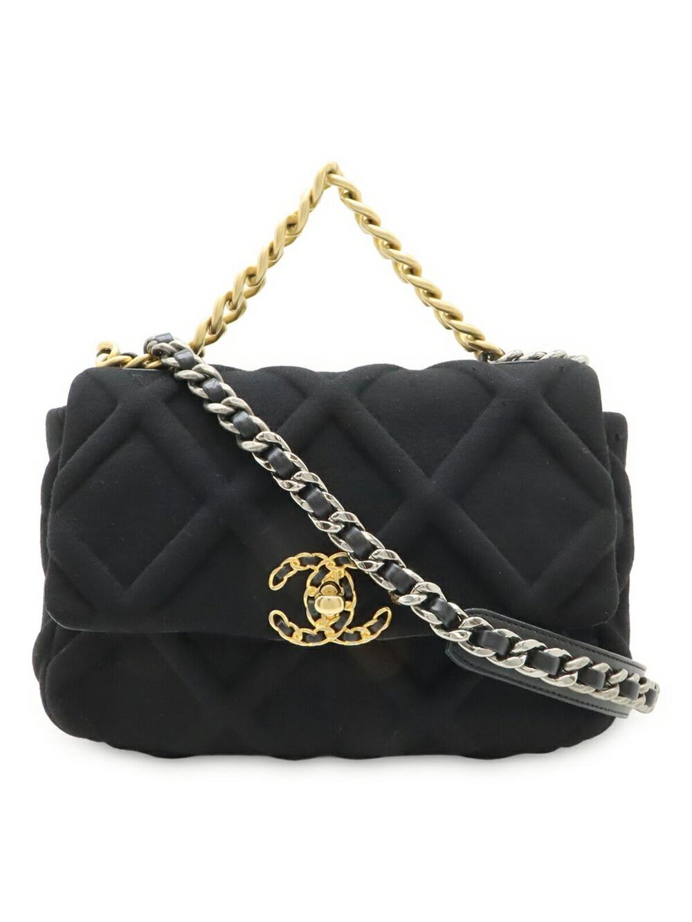 Chanel 19 Flap Bag Quilted Jersey Large #275591C34B